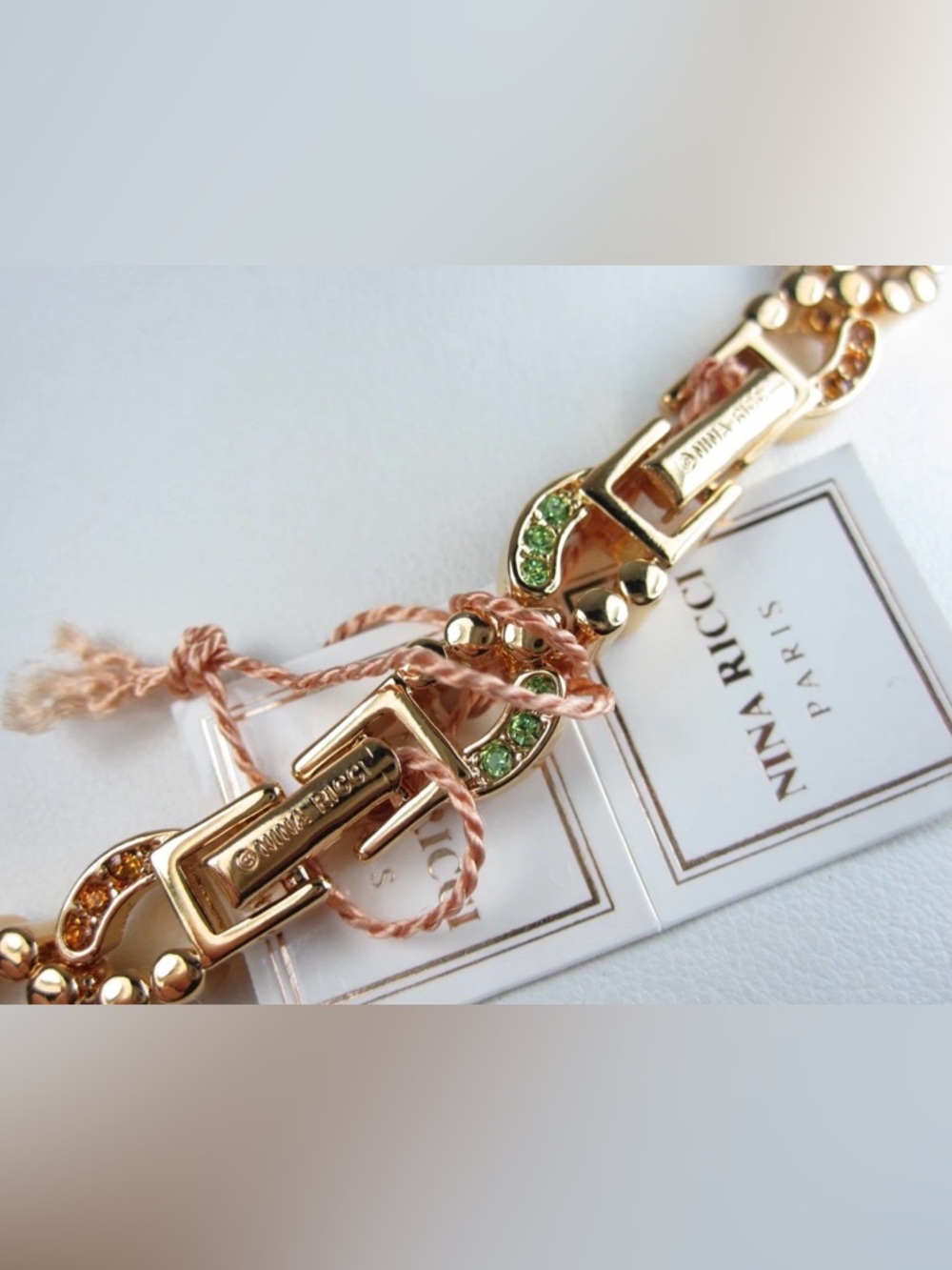 Nina Ricci Gold Plated Necklace with Swarovski Crystals - 16-17" - Picture 6 of 6
